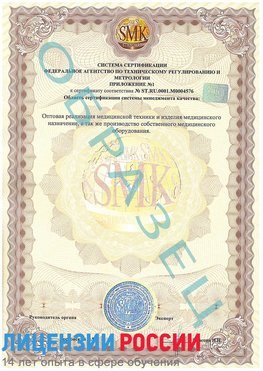 Образец сертификата соответствия (приложение) Кызыл Сертификат ISO 13485